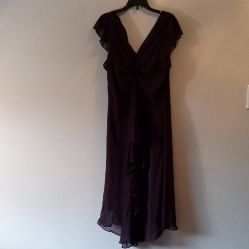 S.L. Fashions Deep Purple High Low Dress